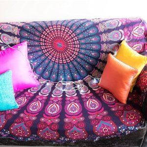 Mandala Boho Beach Blanket/Throw 72"